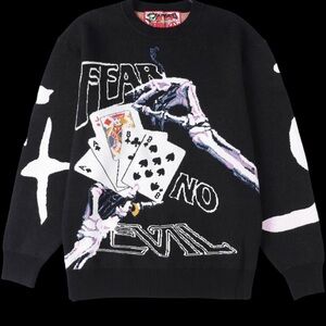 Black Graphic “fear no evil” Sweater